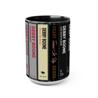 Debby Boone Albums Cassette Collection Retro Accent Edge-to-Edge Printed Mug