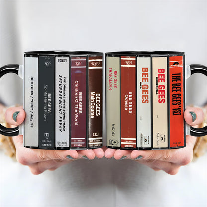 Bee Gees Albums Cassette Collection Accent Mug