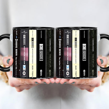 3 Doors Down Albums Cassette Collection Retro Accent Mug