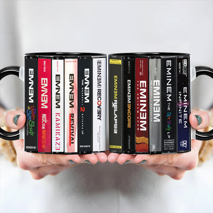 Eminem Albums Cassette Collection Retro Accent Edge-to-Edge Printed Mug