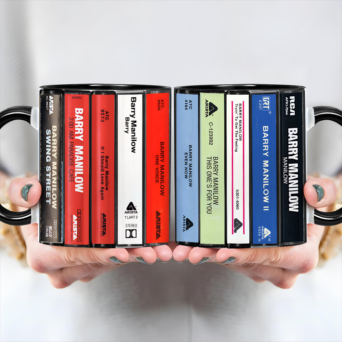 Barry Manilow Albums Cassette Retro Collection Accent Mug
