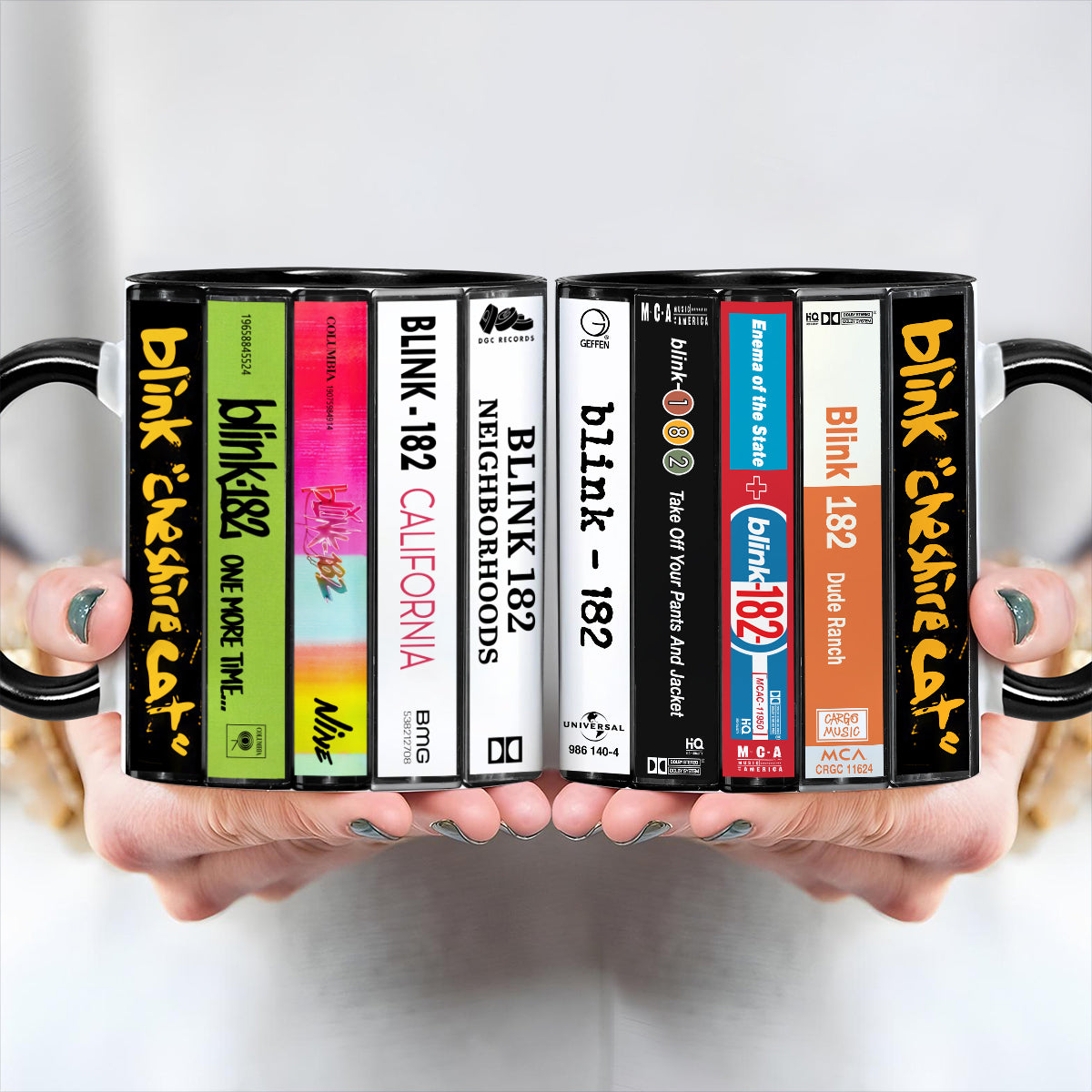 Blink-182 Albums Cassette Collection Retro Accent Edge-to-Edge Printed Mug