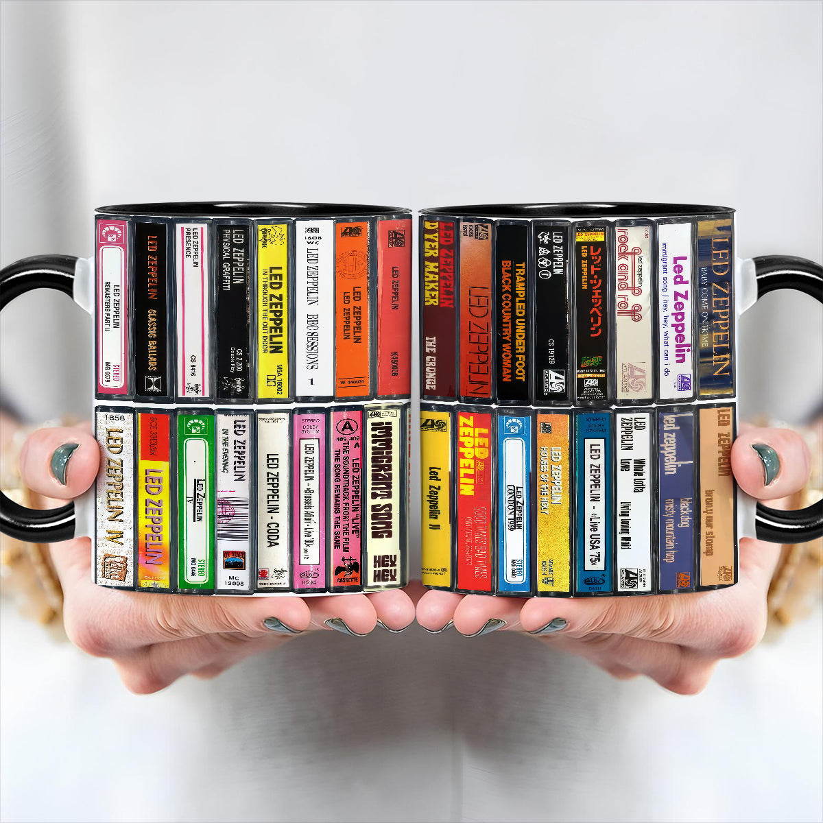 Led Zeppelin Albums Cassette Retro Collection Accent Mug - Extended Version