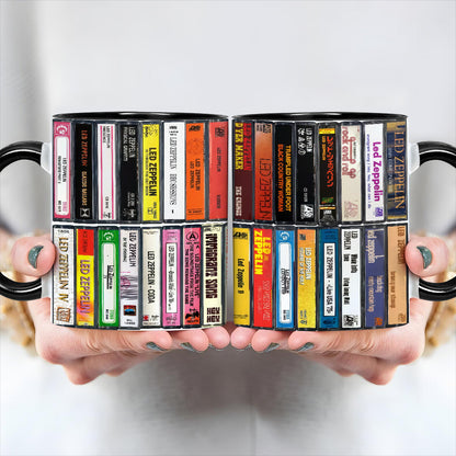 Led Zeppelin Albums Cassette Retro Collection Accent Mug - Extended Version