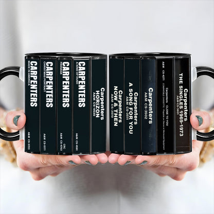 The Carpenters Albums Cassette Collection Retro Accent Mug