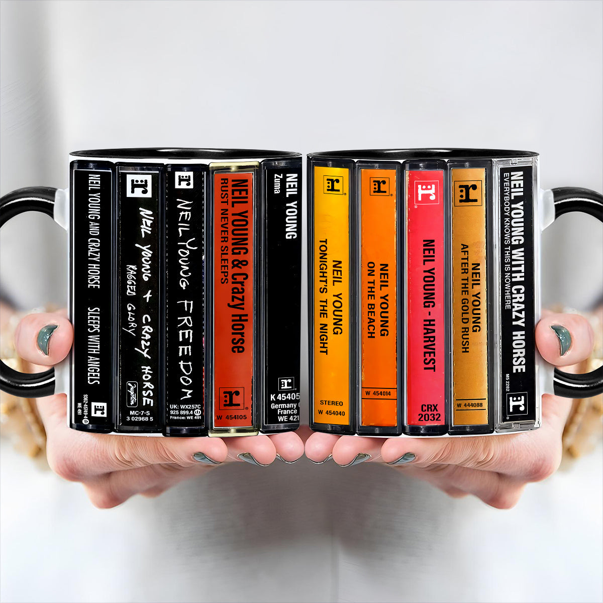 Neil Young Albums Cassette Retro Collection Accent Mug