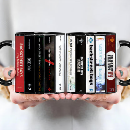 Backstreet Boys Albums Cassette Collection Retro Accent Edge-to-Edge Printed Mug