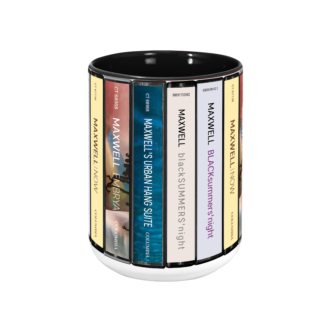 Maxwell Albums Cassette Collection Retro Accent Edge-to-Edge Printed Mug