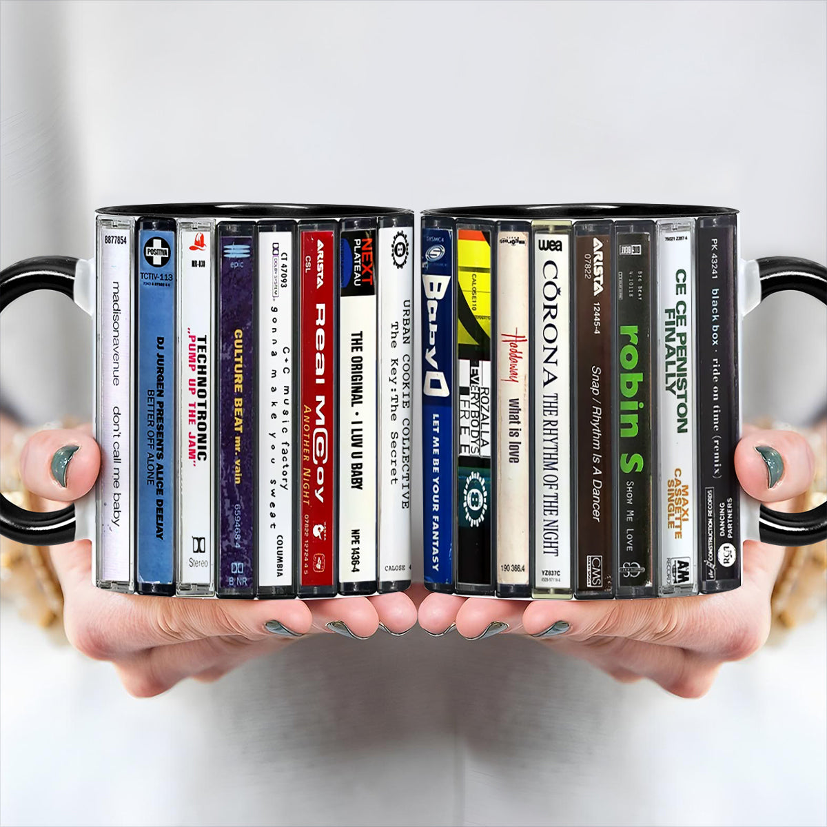 Classic Dance Music Cassette Collection Accent Mug