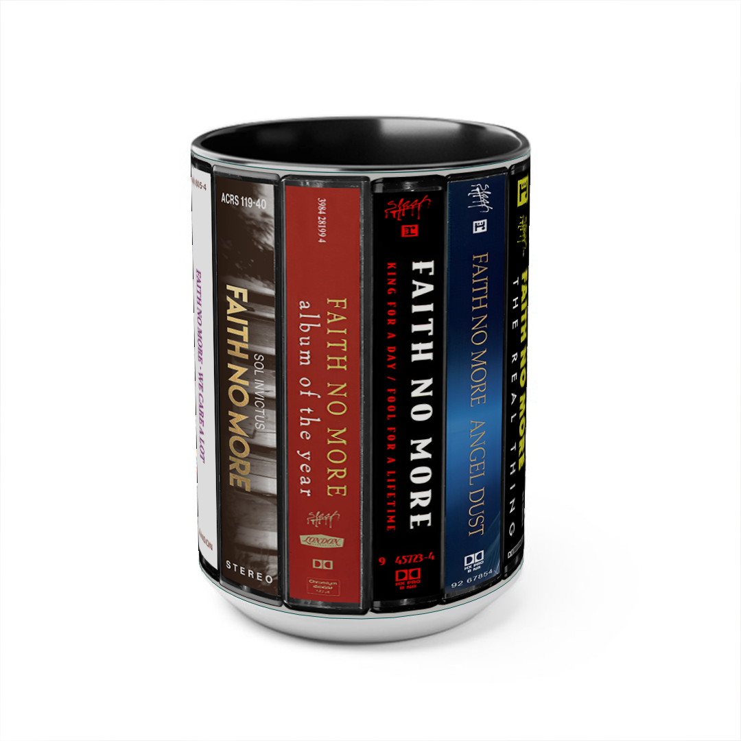 Faith No More Albums Cassette Collection Retro Accent Edge-to-Edge Printed Mug