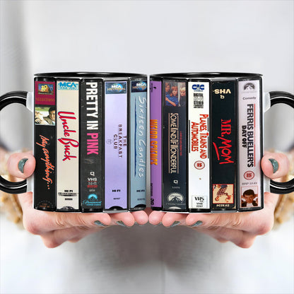 80's VHS Tapes Movies Accent Edge-to-Edge Printed Mug