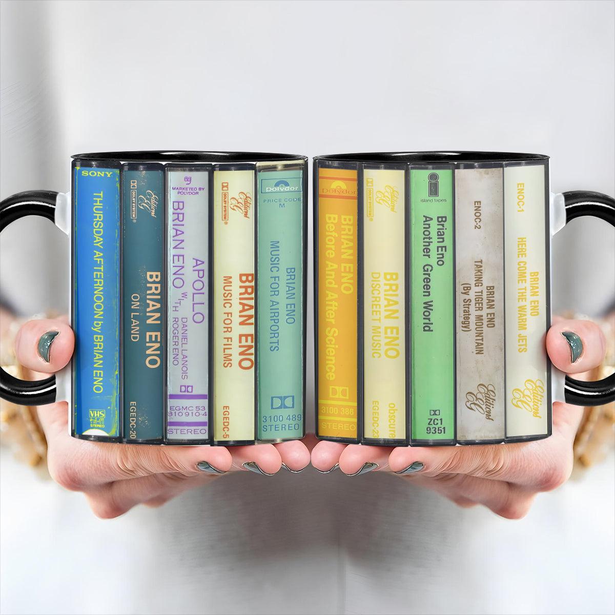Brian Eno Albums Cassette Retro Collection Accent Mug