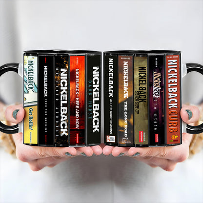 Nickelback Albums Cassette Collection Retro Accent Mug