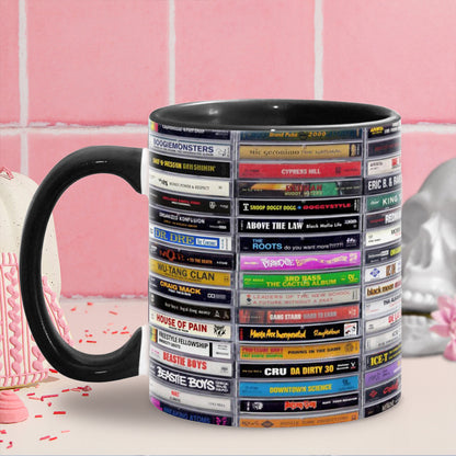 Classic 80s & 90s Hip Hop Tapes Cassette Accent Mug