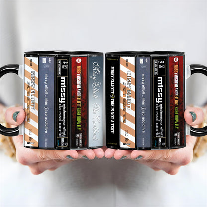 Missy Elliott Albums Cassette Collection Retro Accent Edge-to-Edge Printed Mug