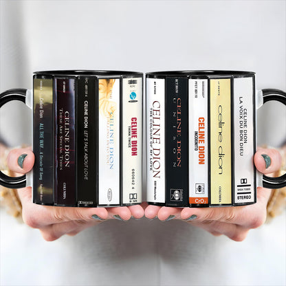 Céline Dion Albums Cassette Retro Collection Accent Mug