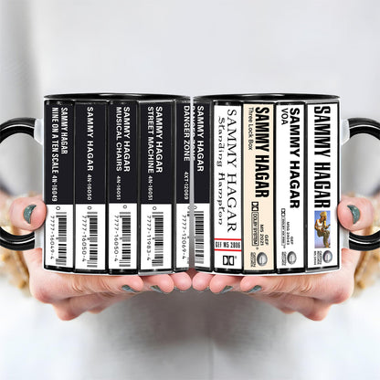 Sammy Hagar Albums Cassette Collection Retro Accent Edge-to-Edge Printed Mug