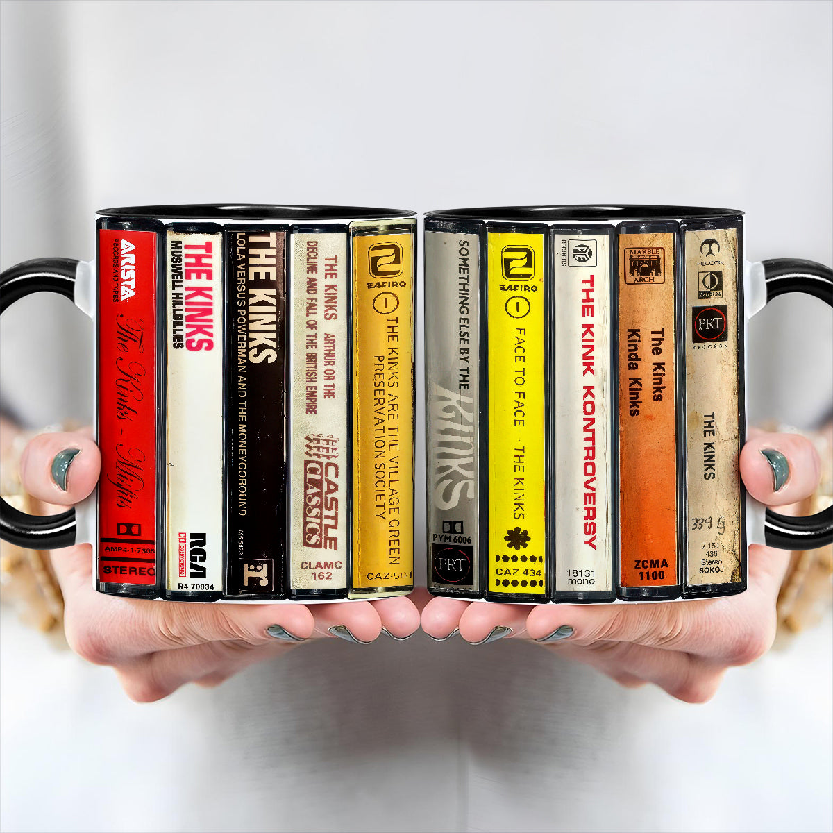 The Kinks Albums Cassette Retro Collection Accent Mug