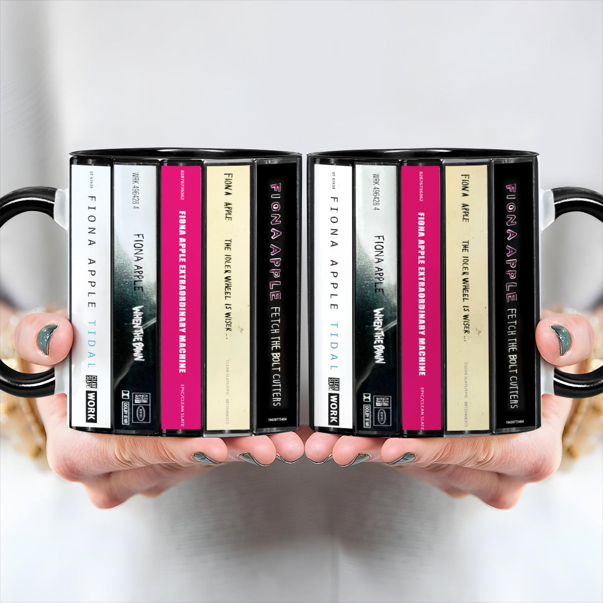 Fiona Apple Albums Cassette Collection Retro Accent Edge-to-Edge Printed Mug