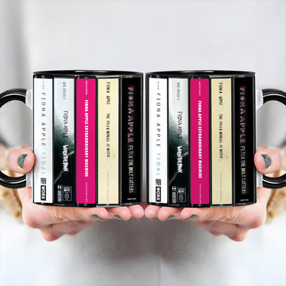Fiona Apple Albums Cassette Collection Retro Accent Edge-to-Edge Printed Mug