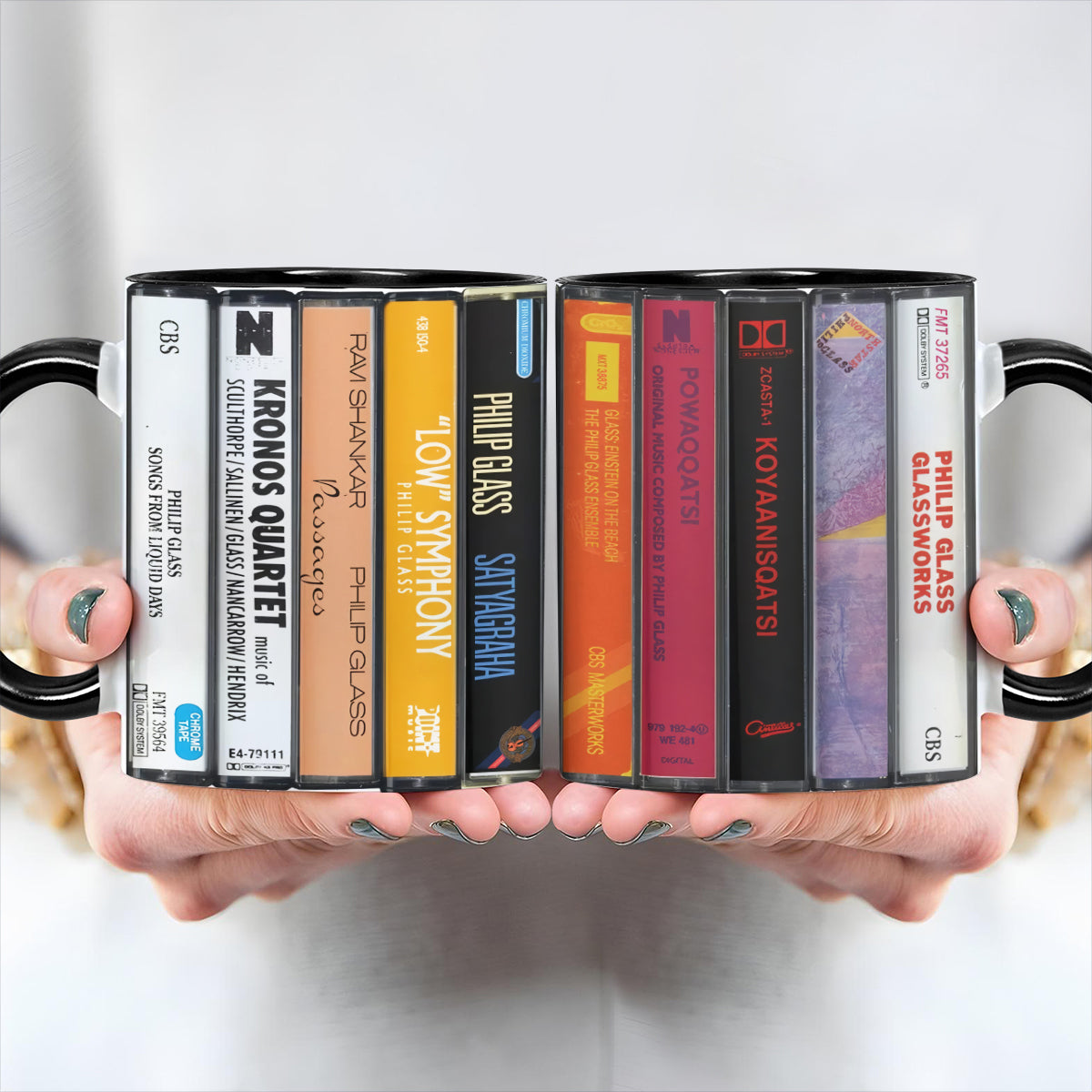Philip Glass Albums Cassette Retro Collection Accent Mug