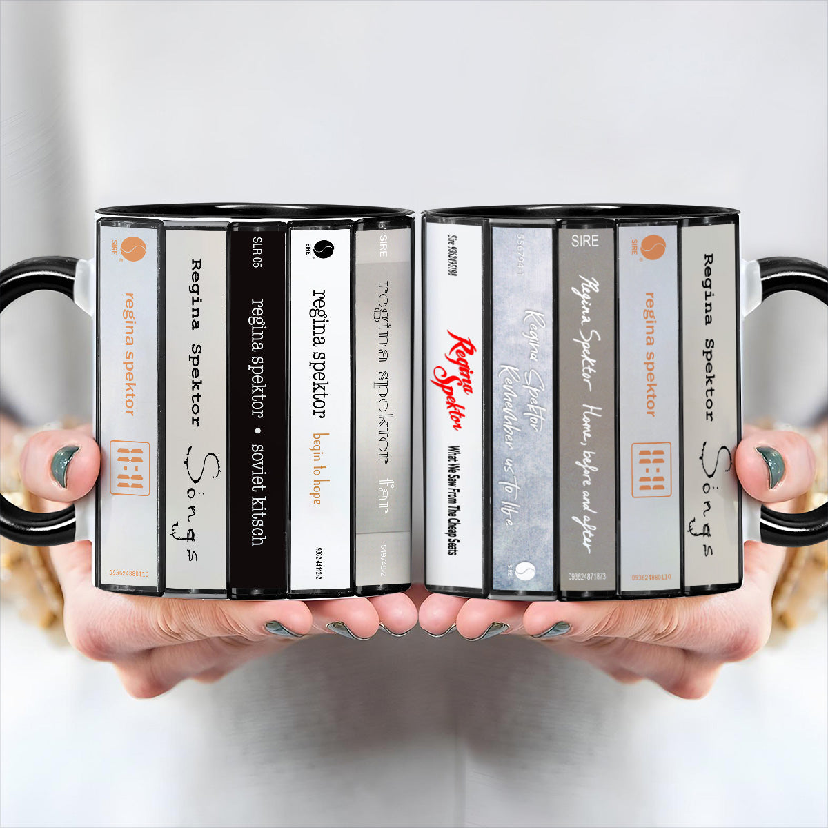 Regina Spektor Albums Cassette Collection Retro Accent Edge-to-Edge Printed Mug