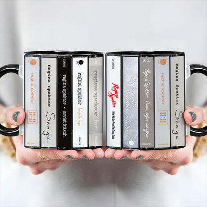 Regina Spektor Albums Cassette Collection Retro Accent Edge-to-Edge Printed Mug