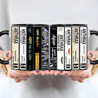 Anthrax Albums Cassette Collection Retro Accent Mug