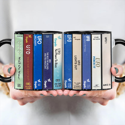 UFO Albums Cassette Collection Retro Accent Mug