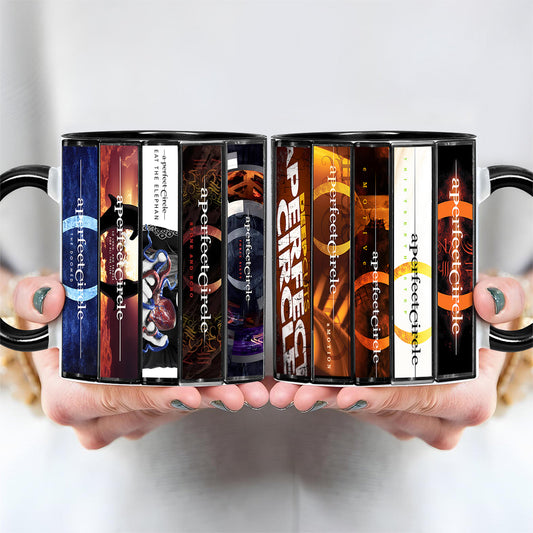 A Perfect Circle Albums Cassette Collection Retro Accent Mug