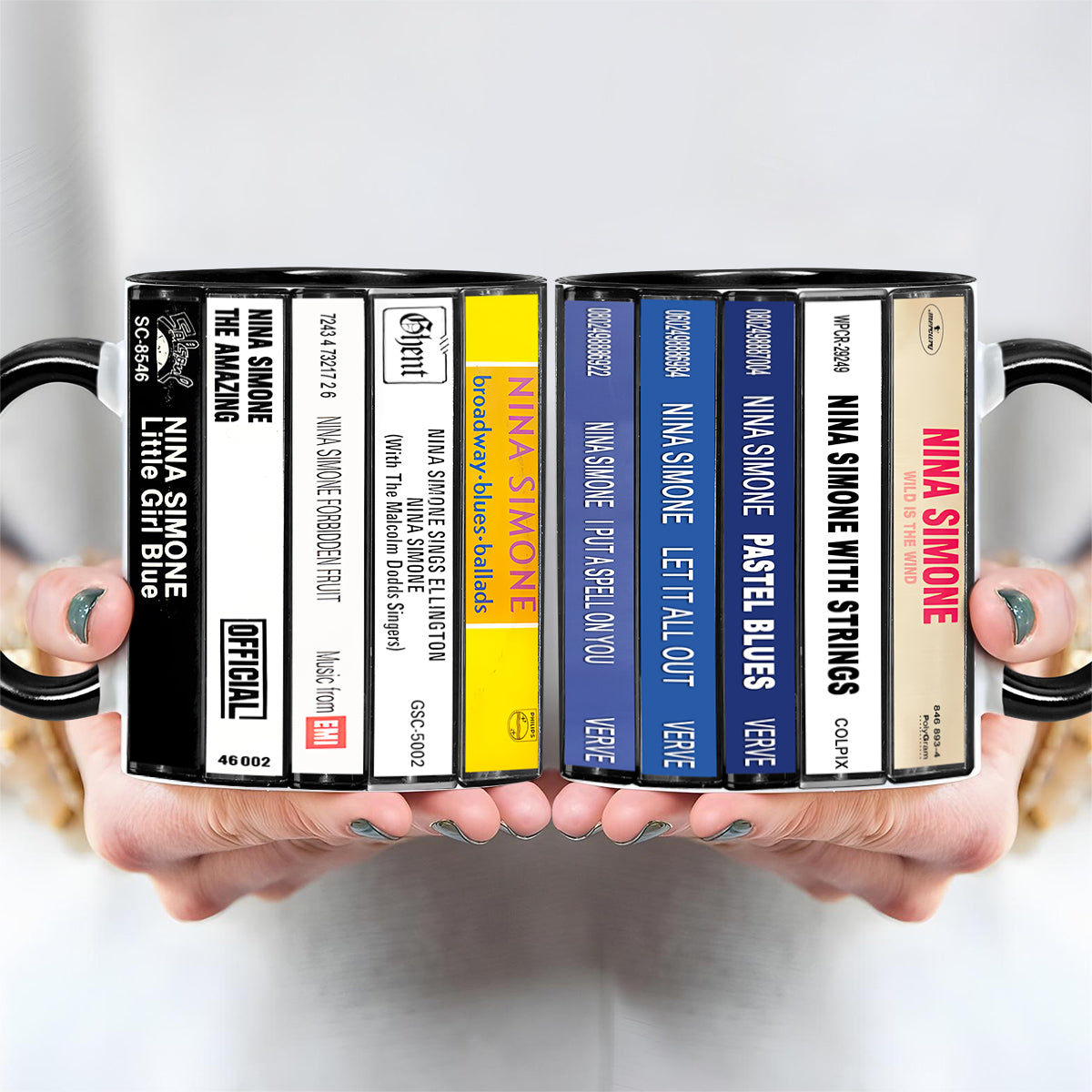 Nina Simone Albums Cassette Collection Retro Accent Mug