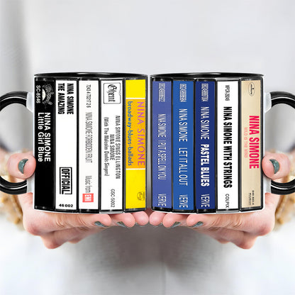 Nina Simone Albums Cassette Collection Retro Accent Mug
