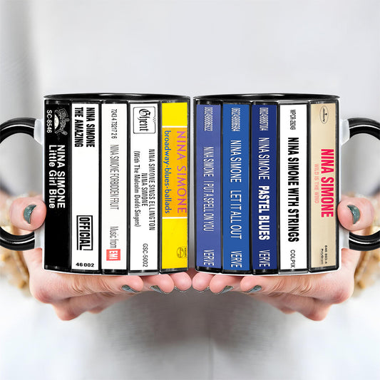 Nina Simone Albums Cassette Collection Retro Accent Mug