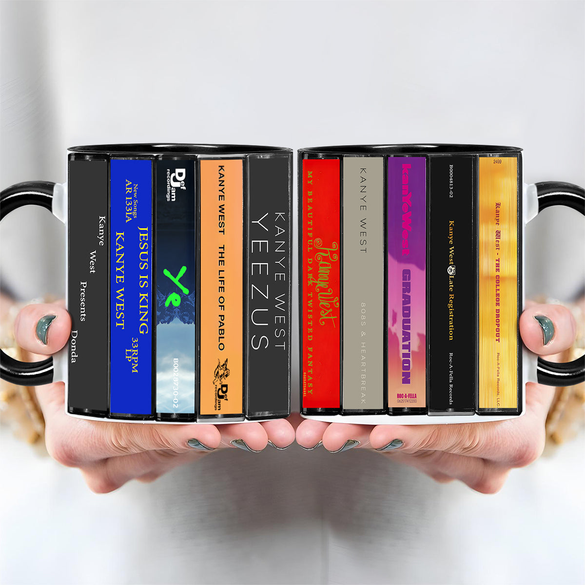 Kanye West Albums Cassette Collection Retro Accent Mug