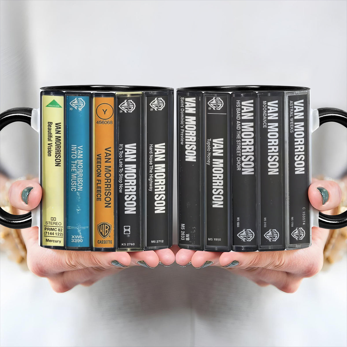 Van Morrison Albums Cassette Retro Collection Accent Mug