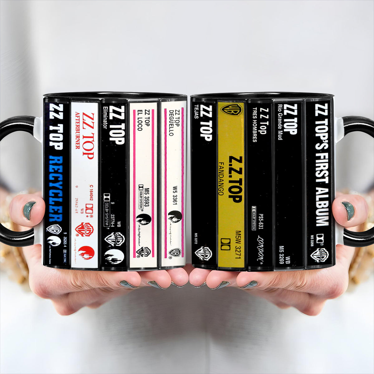 ZZ Top Albums Cassette Collection Retro Accent Mug