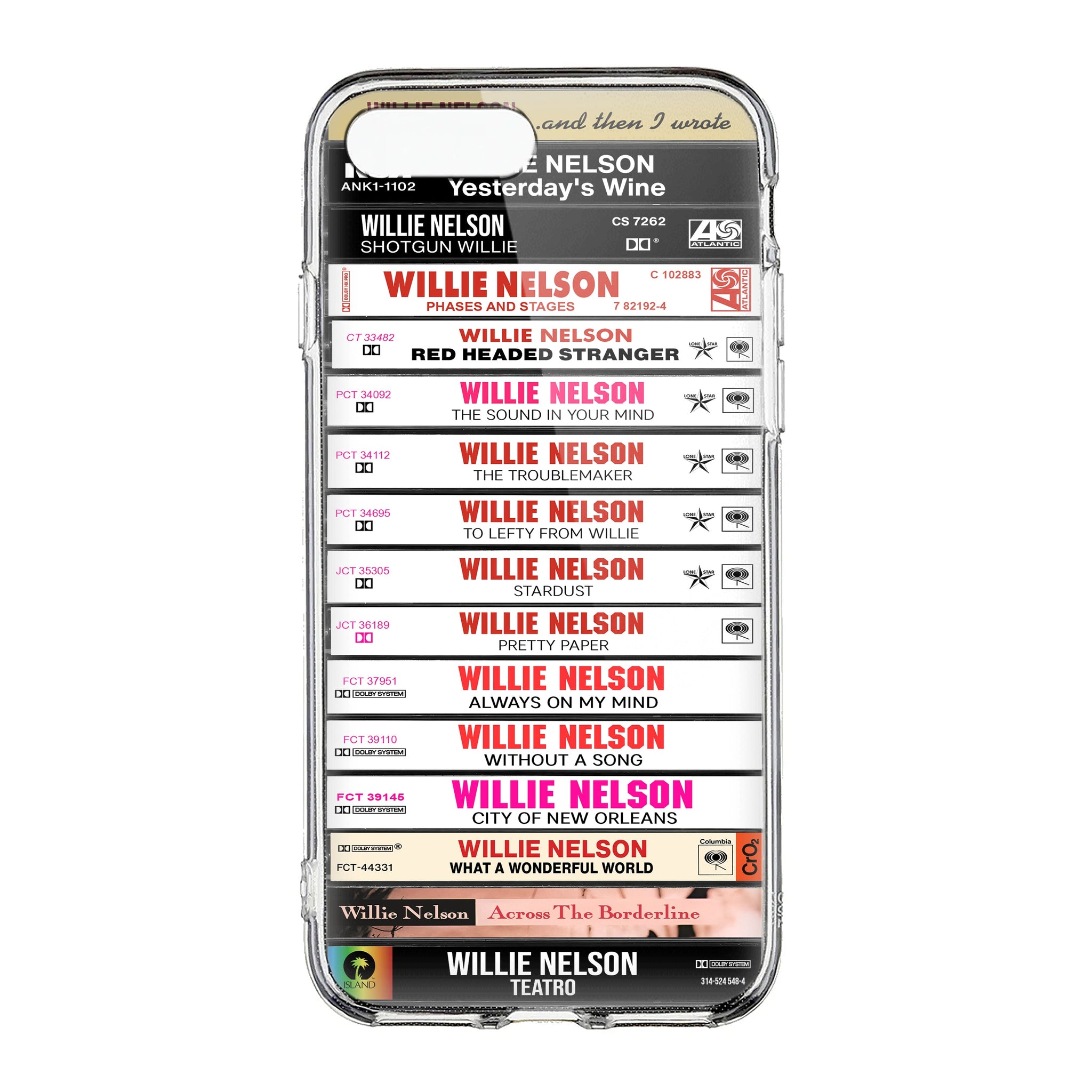 Willie Nelson Albums Cassette Collection Retro Phone Case