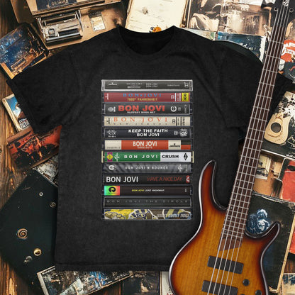 Bon Jovi Albums Cassette Retro Collection Premium Unisex T-Shirt