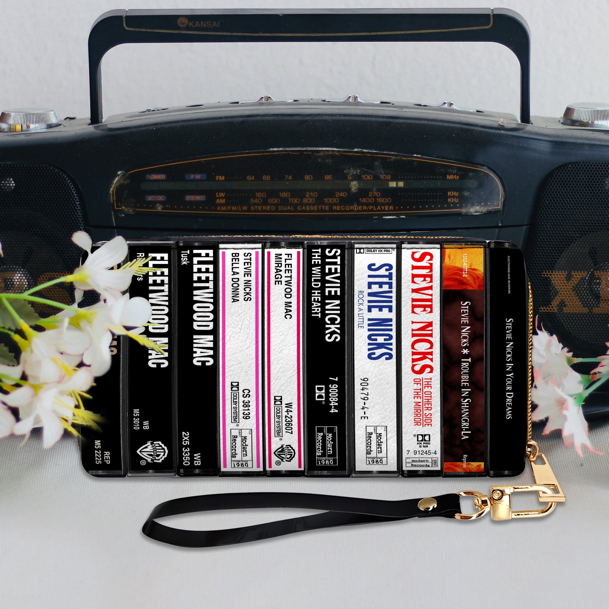 Stevie Nicks Albums Cassette Vintage Leather Long Wallet