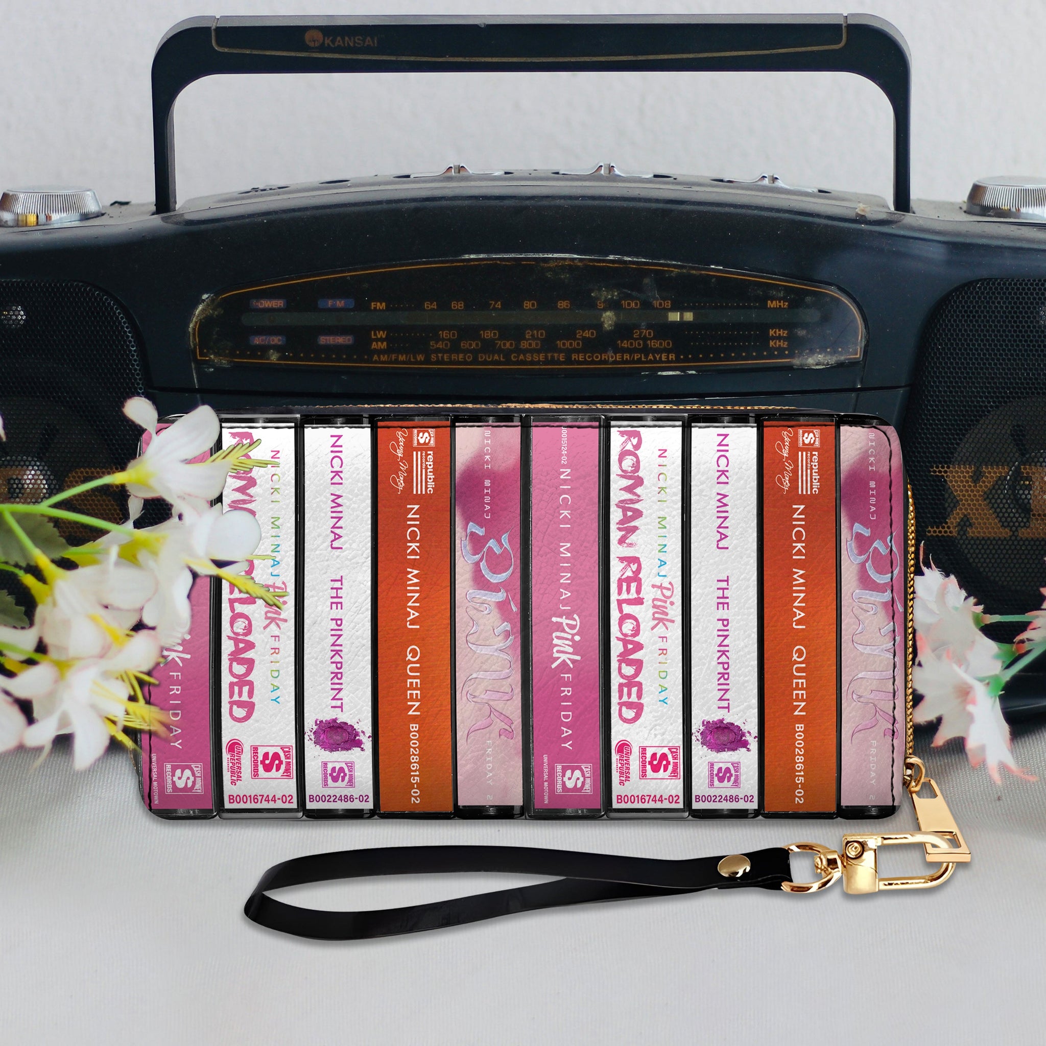 Nicki Minaj Albums Cassette Vintage Leather Long Wallet