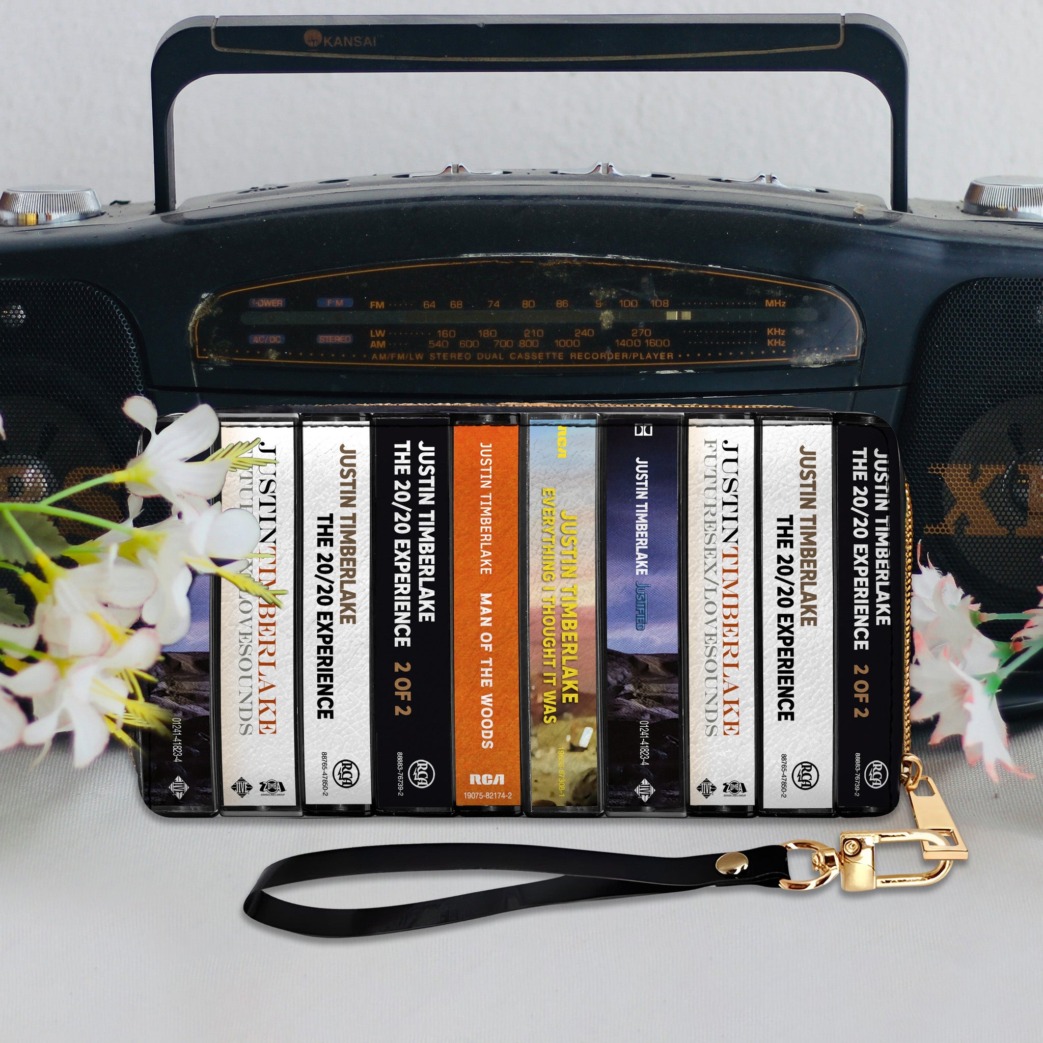 Justin Timberlake Albums Cassette Vintage Leather Long Wallet