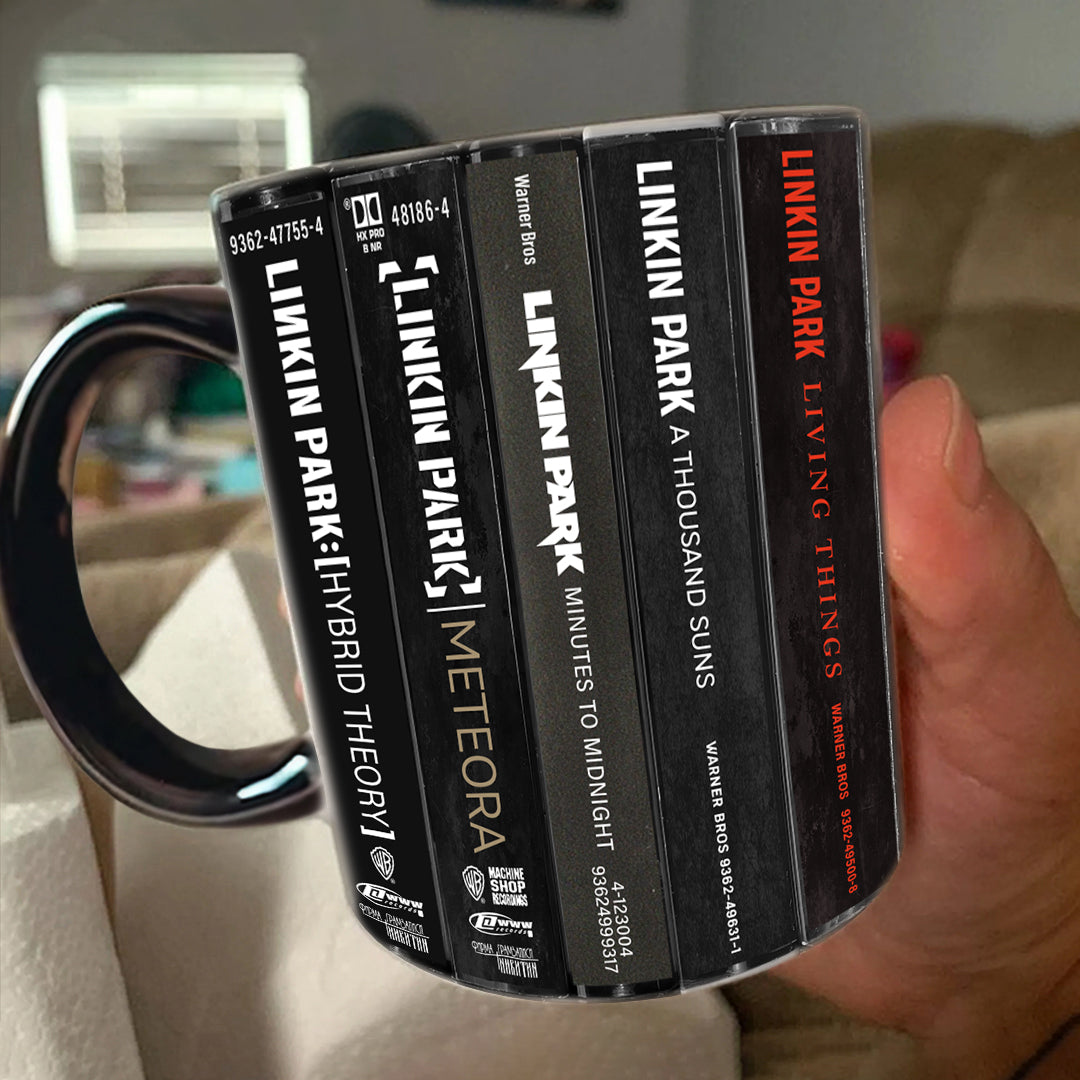 Linkin Park Albums Cassette Collection Retro Accent Edge-to-Edge Printed Mug