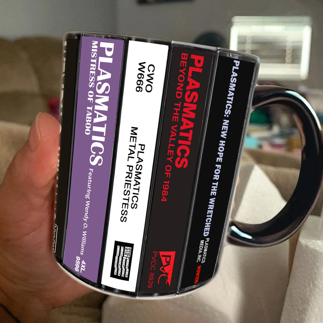 Plasmatics Albums Cassette Collection Retro Accent Edge-to-Edge Printed Mug