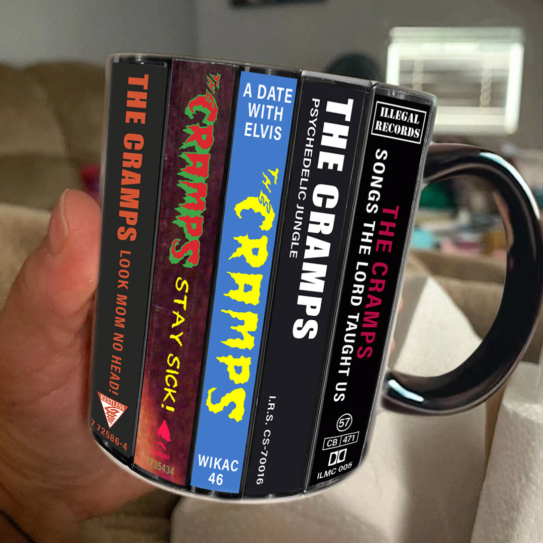 The Cramps Albums Cassette Collection Retro Accent Edge-to-Edge Printed Mug