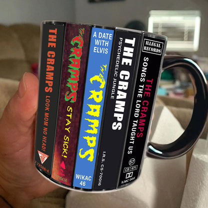The Cramps Albums Cassette Collection Retro Accent Edge-to-Edge Printed Mug