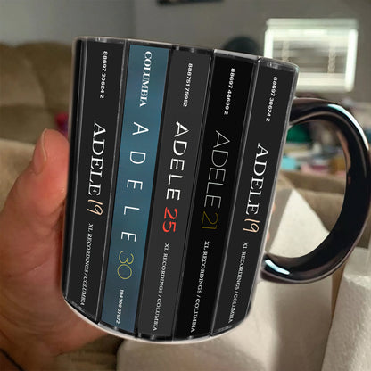 Adele Albums Cassette Collection Retro Accent Edge-to-Edge Printed Mug