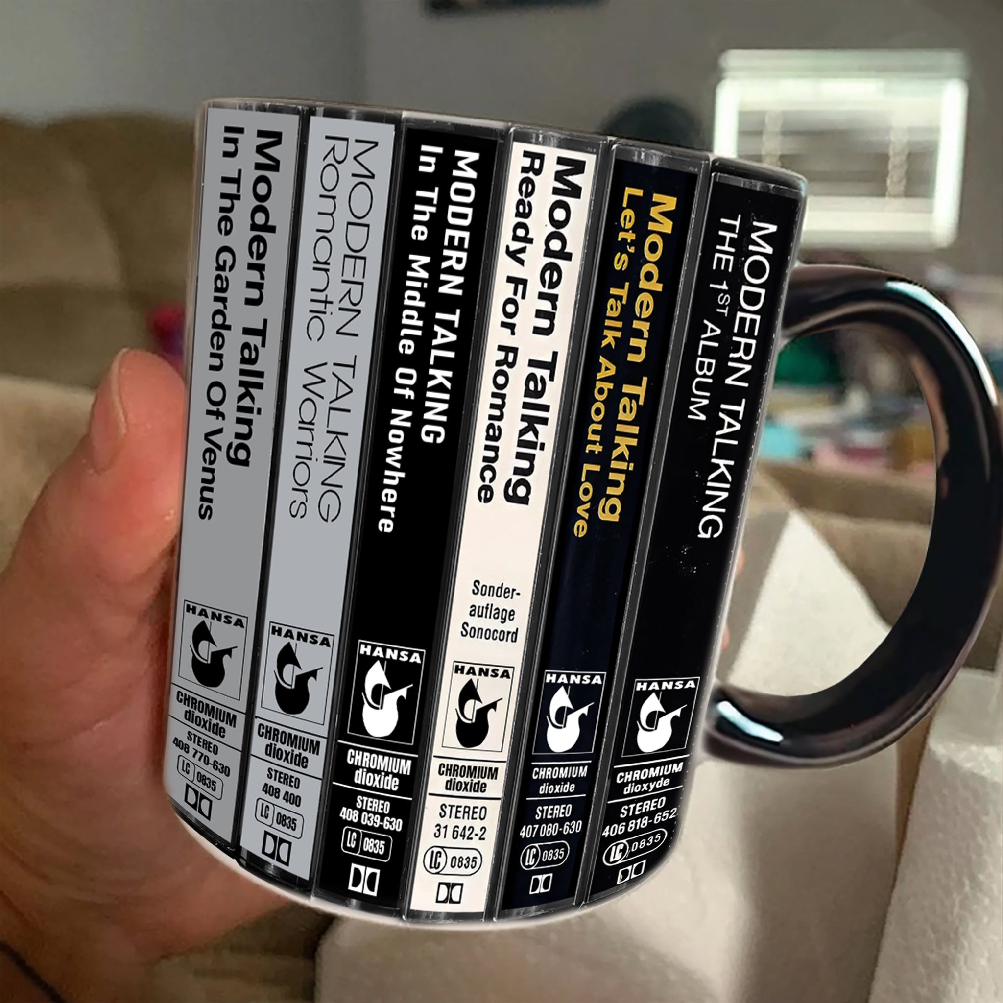 Modern Talking Albums Cassette Collection Retro Accent Edge-to-Edge Printed Mug