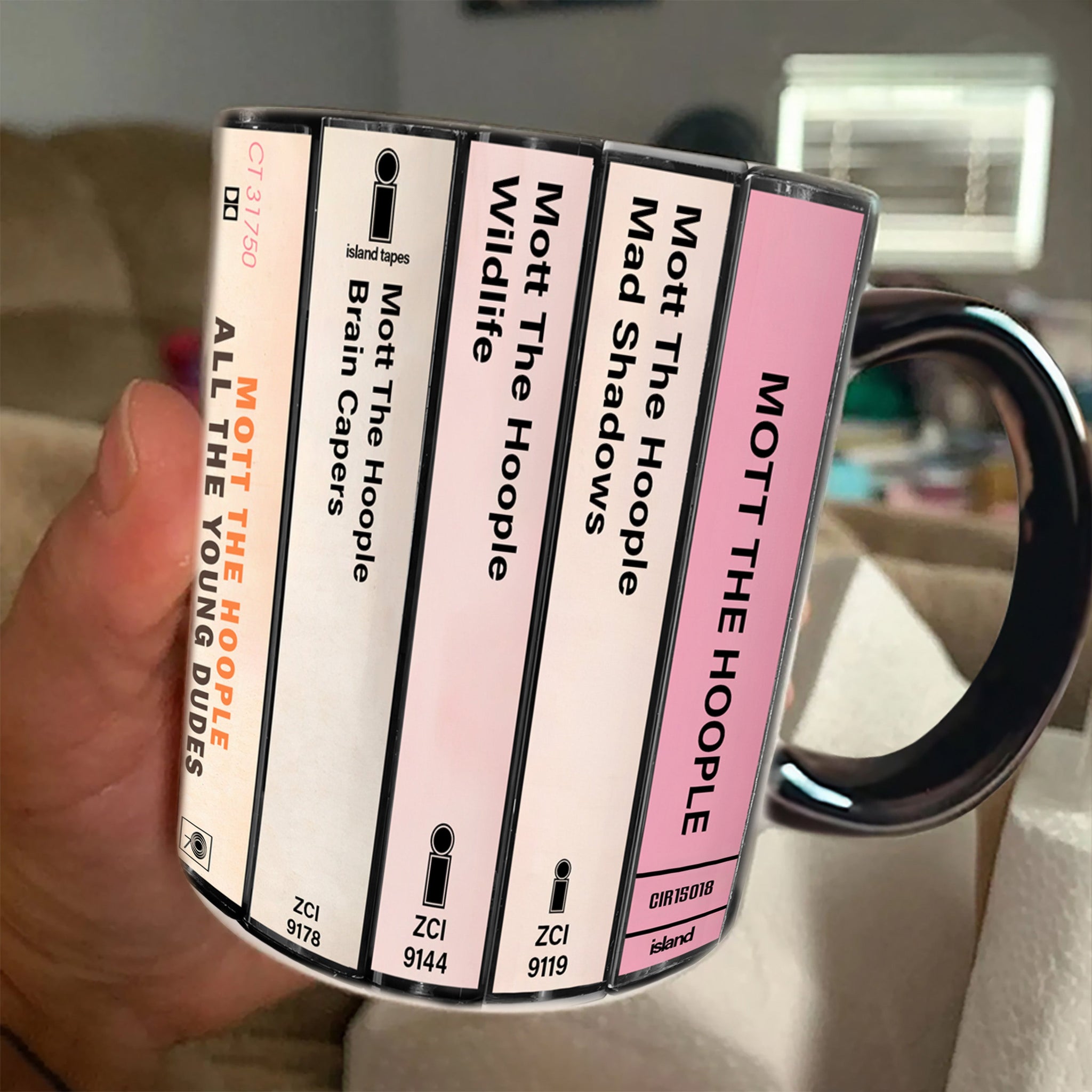 Mott The Hoople Albums Cassette Collection Retro Accent Edge-to-Edge Printed Mug