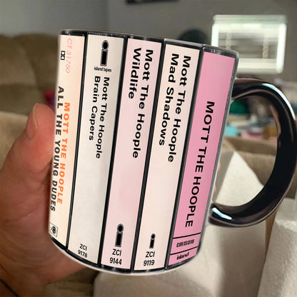Mott The Hoople Albums Cassette Collection Retro Accent Edge-to-Edge Printed Mug