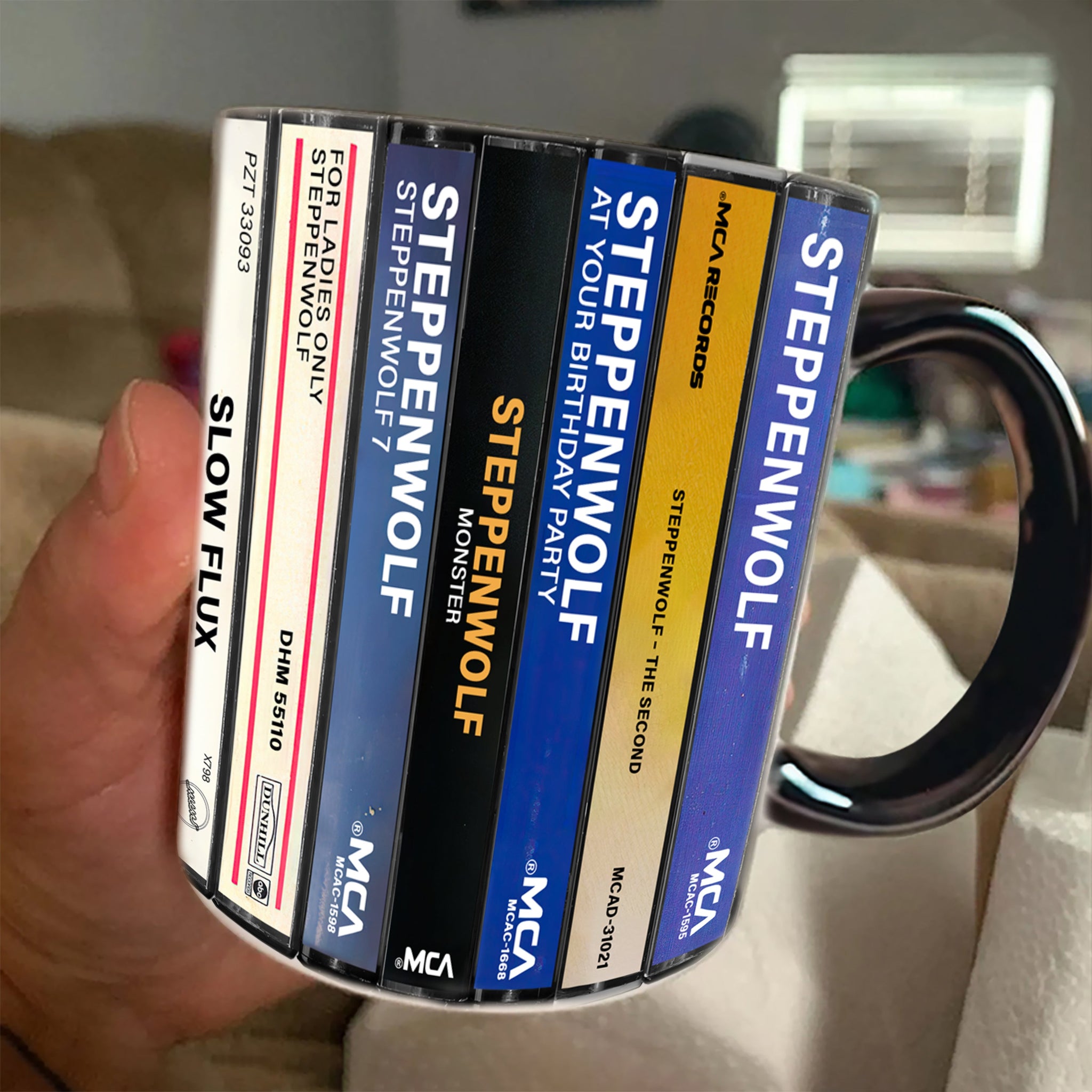 Steppenwolf Albums Cassette Collection Retro Accent Edge-to-Edge Printed Mug